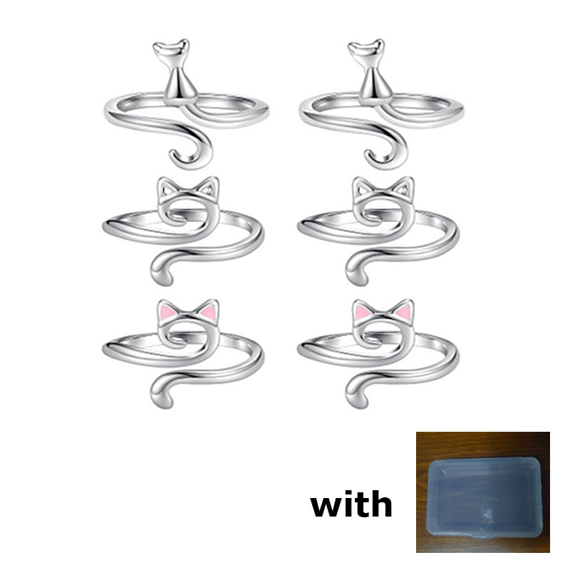 Akto 3/4/5/6 regulowany pierścień do robienia na drutach, uszy kota, drutowana włóczka, prowadnica do włóczki, uchwyt na palec, naparstek, nić, pierścień do szycia: Jasnozielony