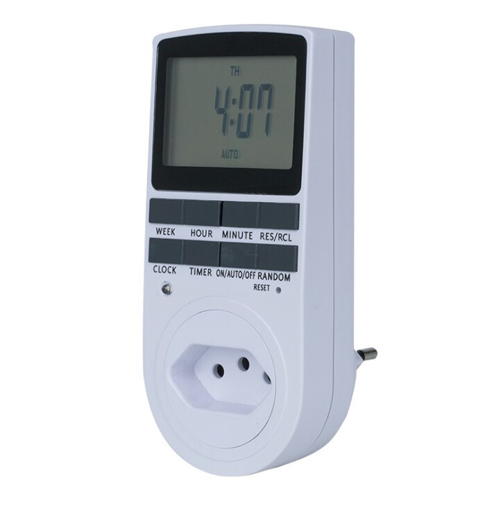 250V 16A Timer Switch Socket Electronic Digital BR Plug-in Programmable 7 Day 12/24 Hour Timer Switch Socket