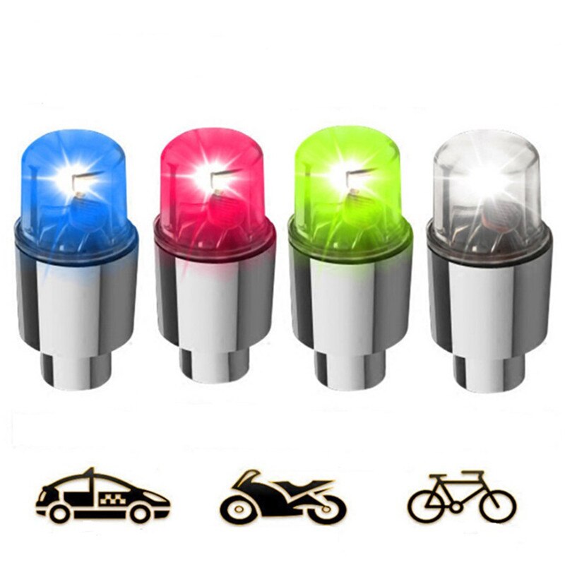 2 pièces LED voiture vélo roue pneu Valve bouchon anti-poussière a parlé Flash lumières voiture Valve tiges & bouchons accessoires