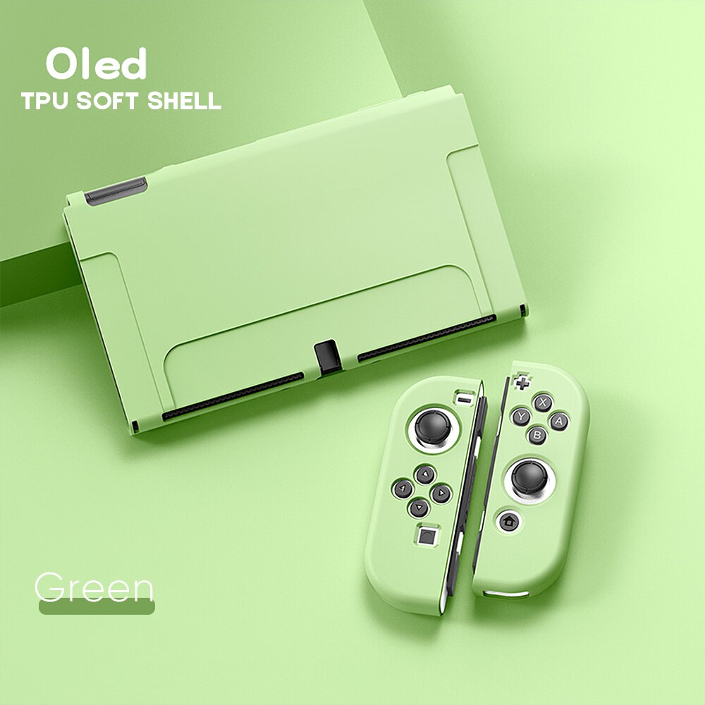 NEUE Für Schalter OLED Schutzhülle Soft/Hard Cover Kawaii Rosa Silikon Schutzhülle Für Nintendo OLED Konsole Zubehör: Green