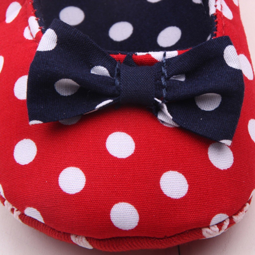 Pasgeboren Baby Meisjes Dot Strik Anti-Slip Babyschoenen Soft Sole Baby Girl Schoenen Для Новорожденных Stipboog meisje Schoenen