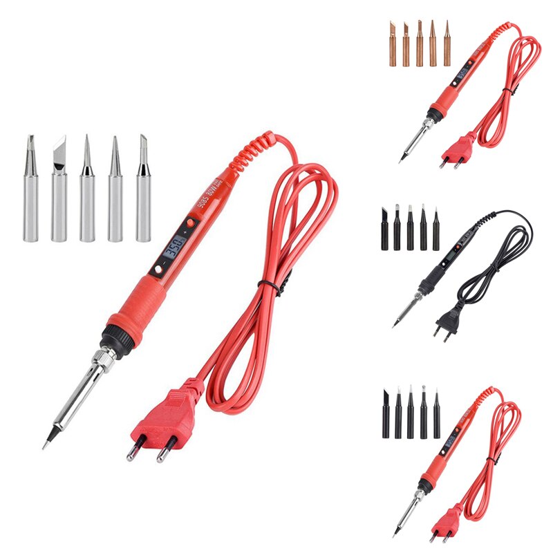 220V 80W LCD Soldering Iron Kit Adjustable Temperature Welding Tools