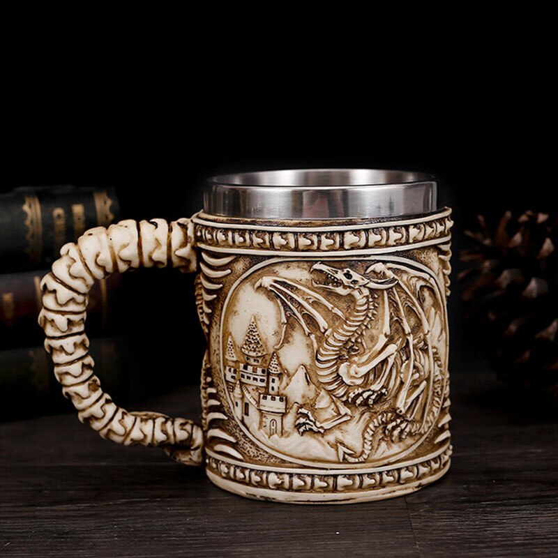 2020 novo design polyresin caneca de café copo artesanal resina criativa 3d caneca de café copo de lava osso: 010