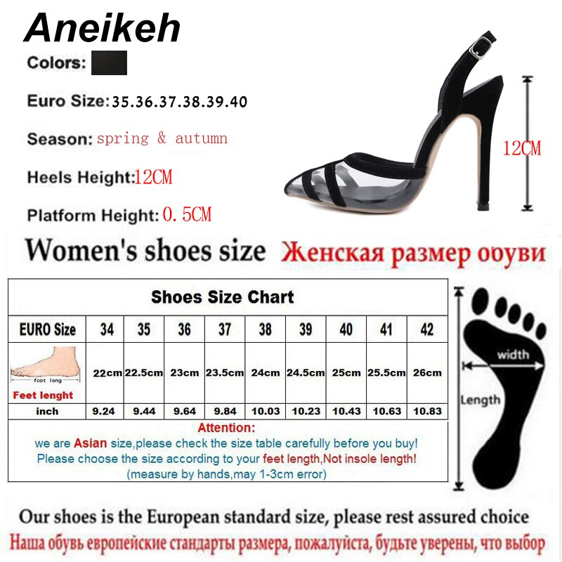 Aneikeh zomer damesschoenen sandalen enkelband flock volwassen ondiepe dunne hak gesp bandje rugbandje feest puntige neus zwart