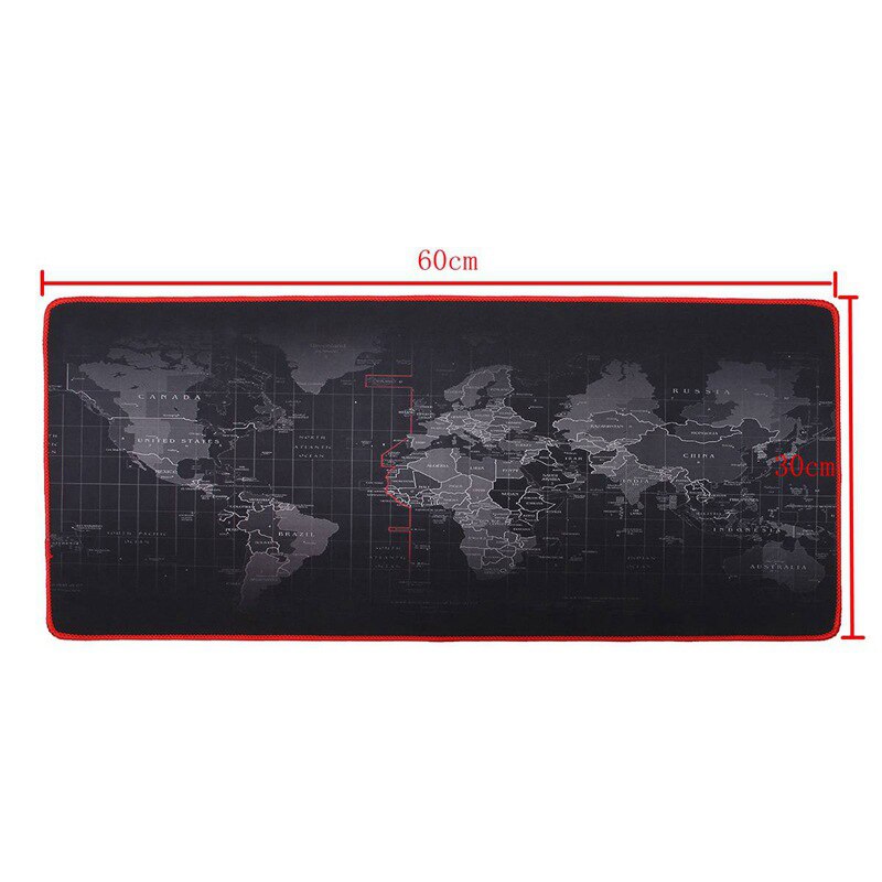 Gaming Mouse Pad Large Mouse Pad Big Mouse Mat Computer Mousepad Carved World Map Mause Pad Desktop Keyboard Mat Cushion XXL XL: 60 x 30 cm Red Edge