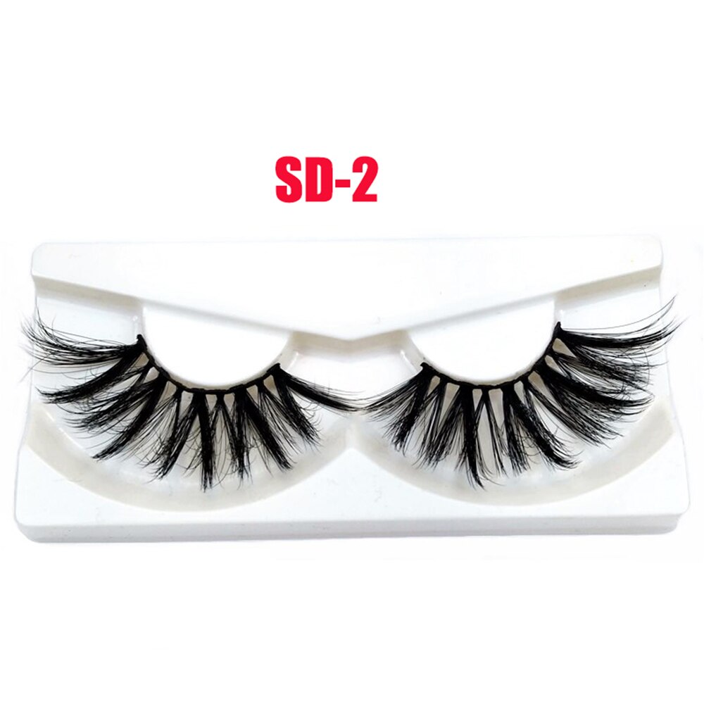 25MM Lashes 5D Mink Hair False Eyelashes Dramtic Thick Long Wispies Fluffy Full Strips Handmade Eye Makeup Lashes Extension Tool: 1 Pair SD-2