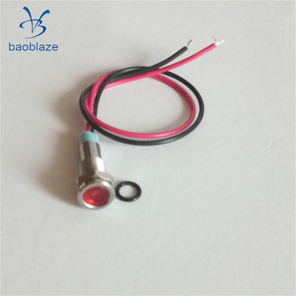 dolity 5Pcs 6mm 3V LED Metal Indicator Light Waterproof Signal Pilot Dash Lamps