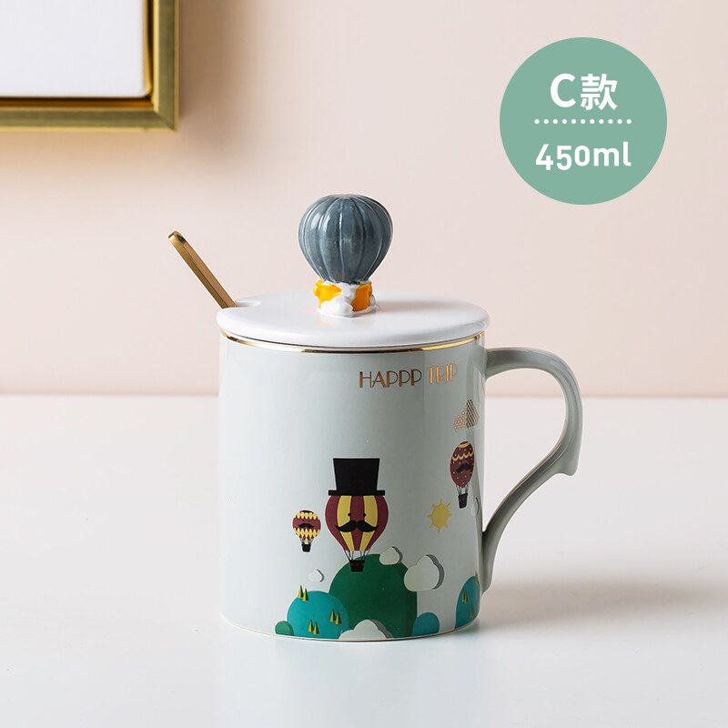 Cute Mug Ceramic Funny Handmade Personnalisable Cartoons Eco Friendly Mug Tazas De Cafe Home Drinkware DB50MK: Section C (ml 450)