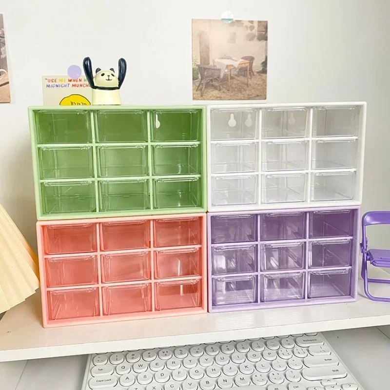 9 Gitter Schreibtisch Aufbewahrung boxen Veranstalter transparente kleine Schublade Partition iert Schüler Schreibtisch Zauberstab Kleinigkeiten Aufbewahrung sbox süß