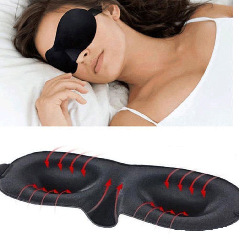 Comfortable 3D Eye Mask Sleep Soft Padded Shade Cover Travel Rest Relax Sleeping Blindfold Black Sleep Aid Eye Mask Blinder