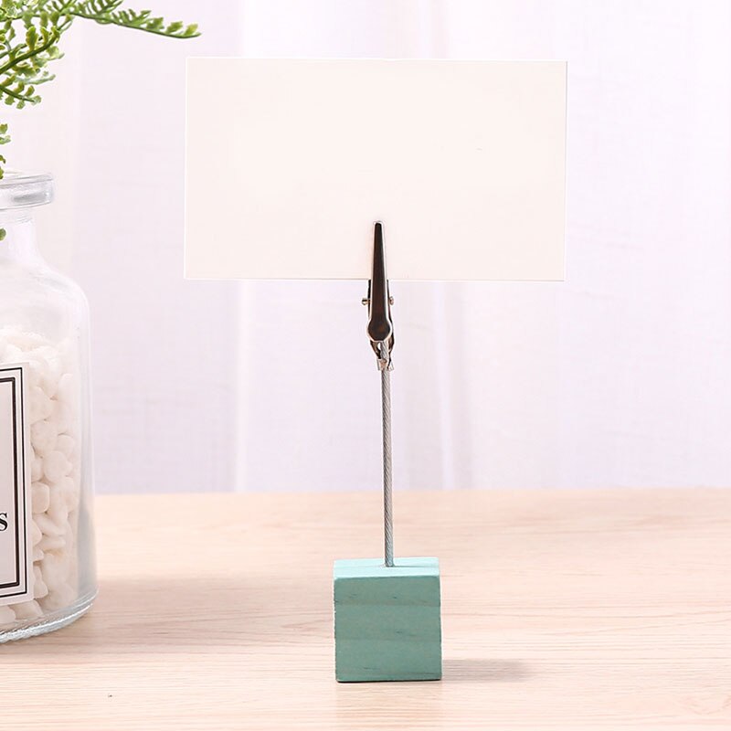 color log square message folder wrought iron memo folder memo folder desktop ornament postcard holder: blue