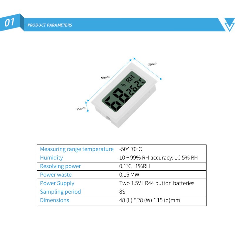 Mini Digital Humidity Meter Thermometer Hygrometer Sensor Car/Home LCD Temperature Monitoring Display Temperature Sensor