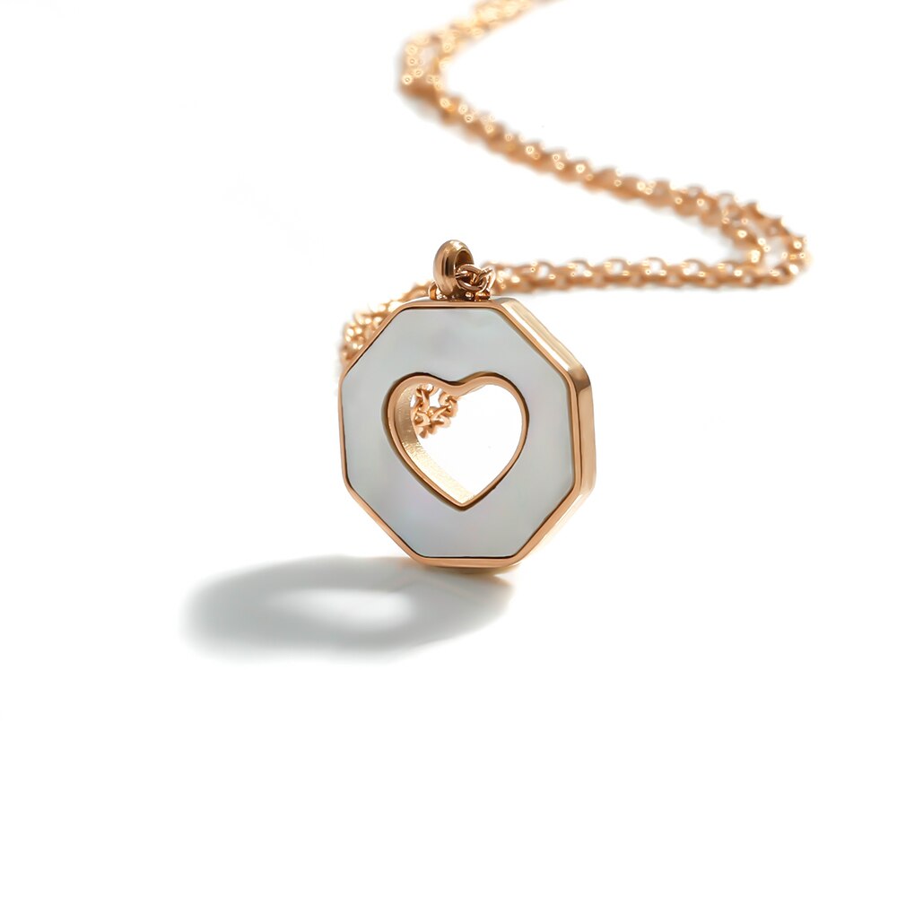 Yhpup-collier en acier inoxydable, 316l, or Rose, pendentif cœur creux, collier classique, breloque, pour femme