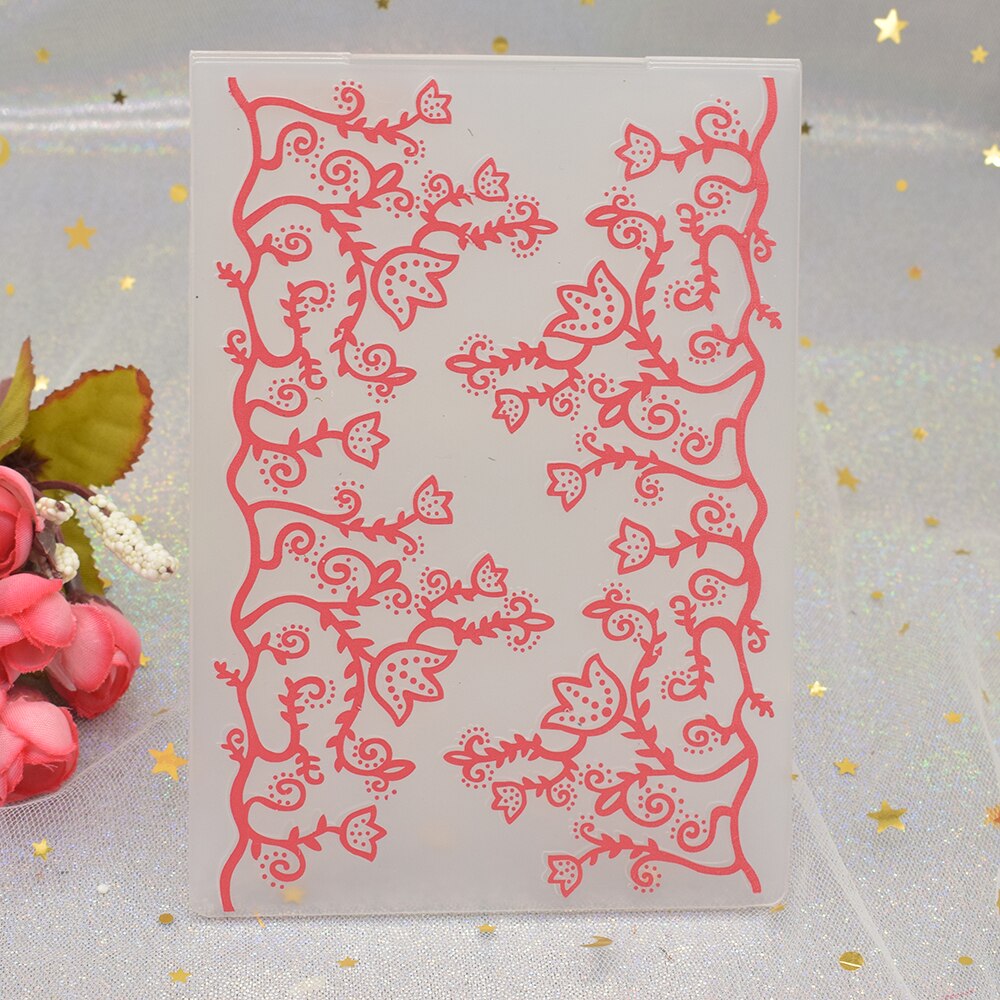 Patrón de la gloria de la mañana 3D flores en relieve carpetas para bricolaje álbum de recortes papel tarjeta de plástico en relieve plantilla: Flowers