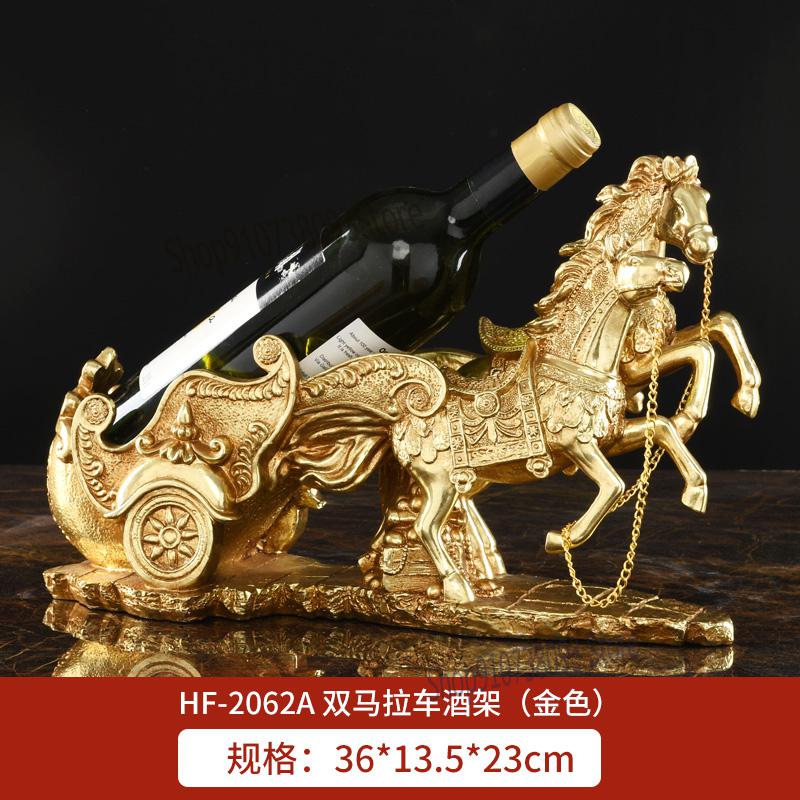 Cheval de luxe avec lumière européenne, chariot à vin rouge, décoration salon, meuble Tv, en résine fait à la main: 36x13.5x23cm 1