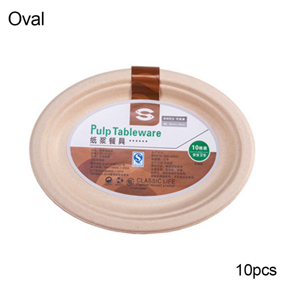 10 stk engangs fruktkake mat papir fat tallerken bolle grill fest servise: Oval plate