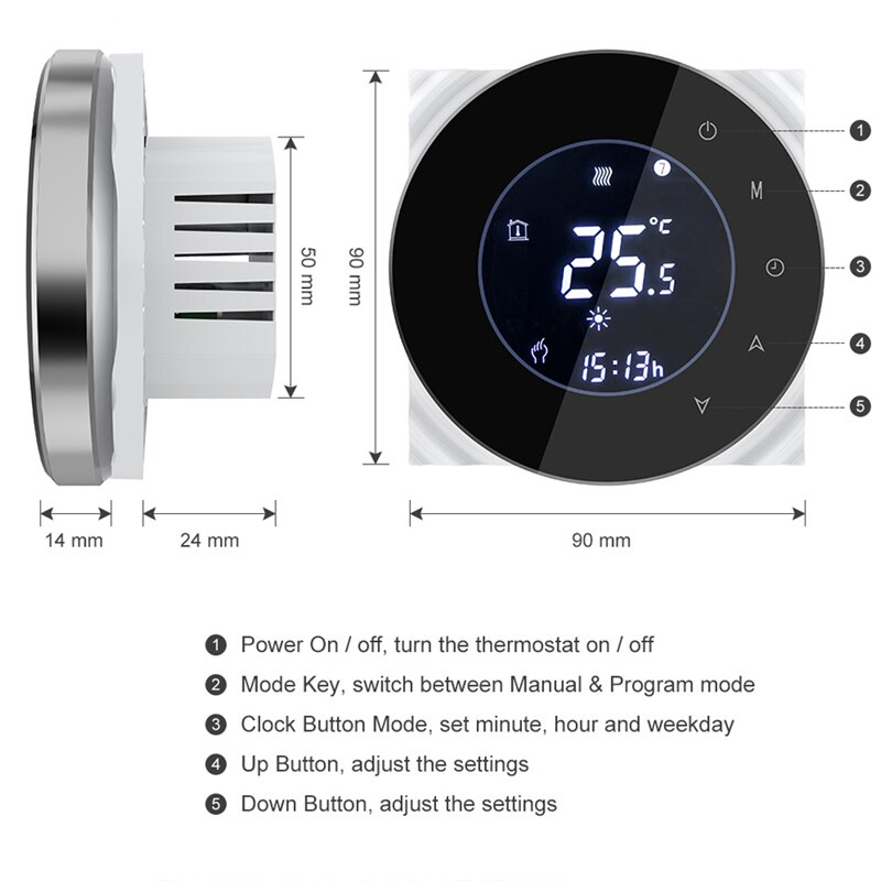 Wifi Smart 3A Water Thermostaat Temperatuur Controller Tuya App Afstandsbediening Voor Water Vloerverwarming Werken Met Google Thuis