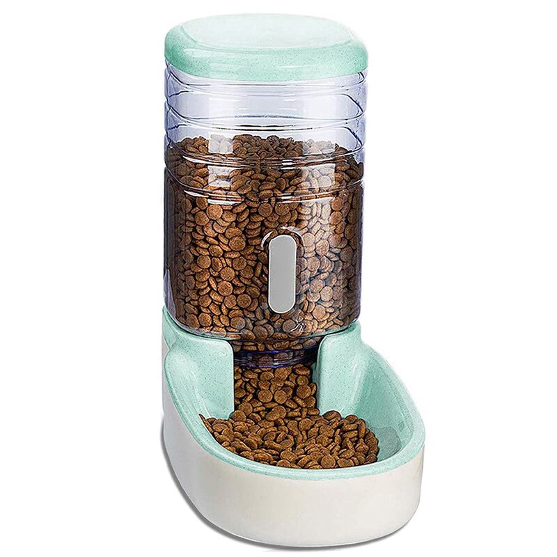 Pets Cats Dogs Automatic Waterer Water Dispenser 3.8 L or Food Feeder Pet Automatic Feeder MDJ998: feeding machine gree