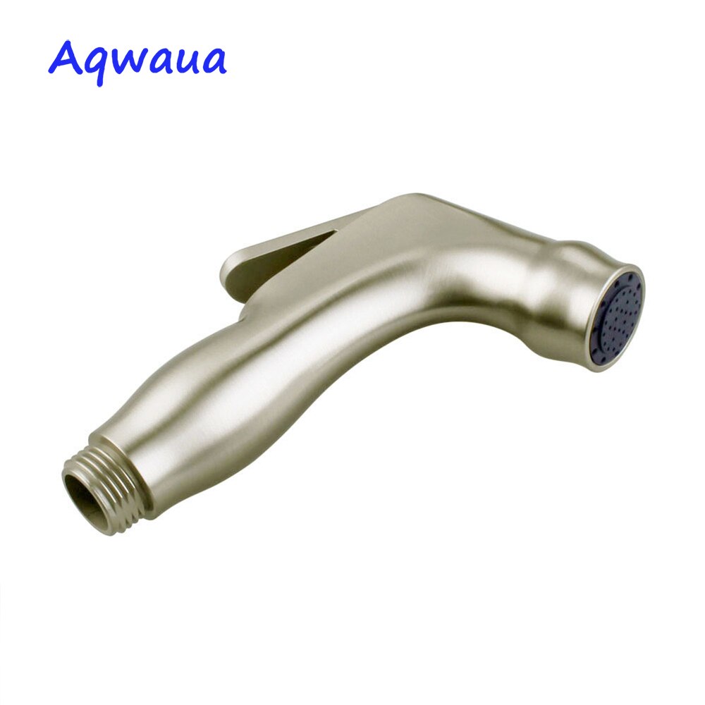 Aqwaua toalett bidé handspruta borstat nickel duschmunstycke shattaf hygienisk avstängning spraytillbehör för badrum