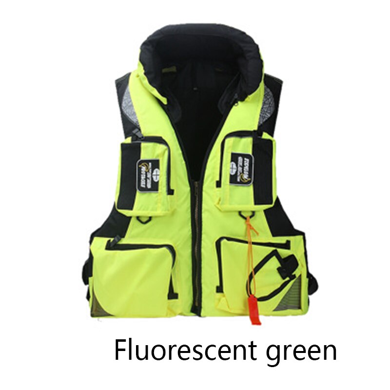 Wasserdichte Quick-trocknung Feste-farbige Erwachsene Leben Jacke mit Lifeguard Pfeife für Männer & Frauen: Fluorescent Green / XXL