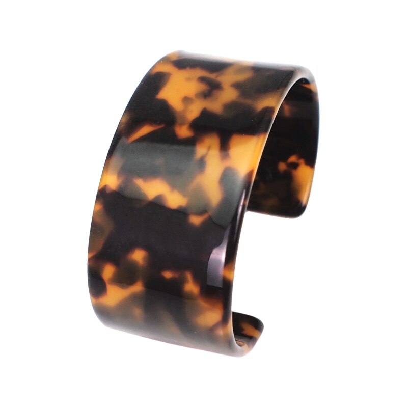 MANILAI Neue Leopard Harz Charme Manschette Armbänder Für Frauen Mehrfarbige Armbänder Armreifen Schmuck Zubehör: Braun Armbänder