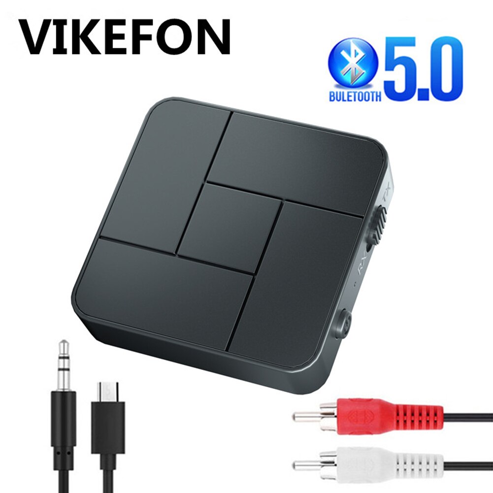 Bluetooth-compatible 5.0 Audio Transmitter Receiver 3.5mm AUX Jack RCA Wireless Music Adapter with Mic for Car PC TV Headphones