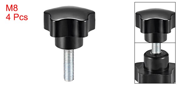 Uxcell 4 stk stjerneknopper greb  m8 x 20mm hangevind stål zink stud udskiftning pp: Default Title