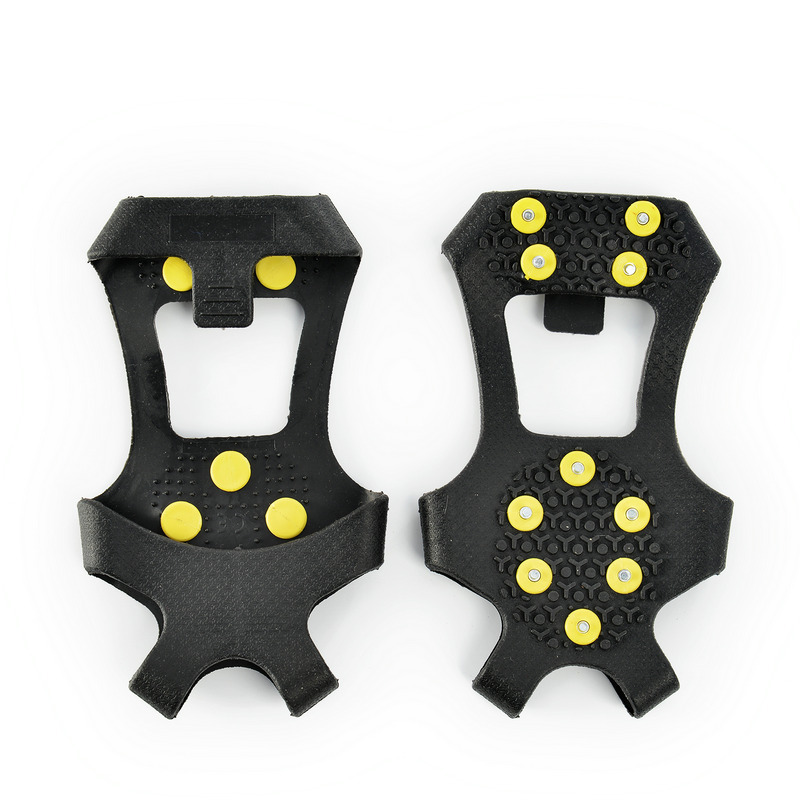 Picos para zapatos de nieve antideslizantes 1 par 10 clavos para el hielo para zapatos antideslizantes Grip crampones escalada zapatos cubrir crampones