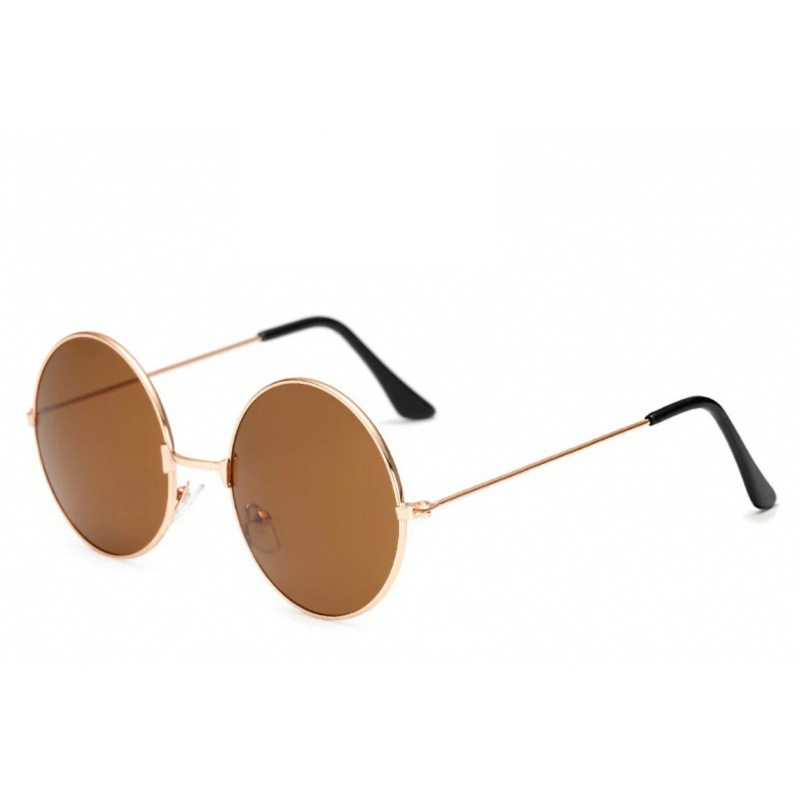 Retro Hippie Round Metal Frame Sunglasses Small Circle Sun Glasses Disco Party Candy Color Lens Eyewear for Women Men: Burgundy