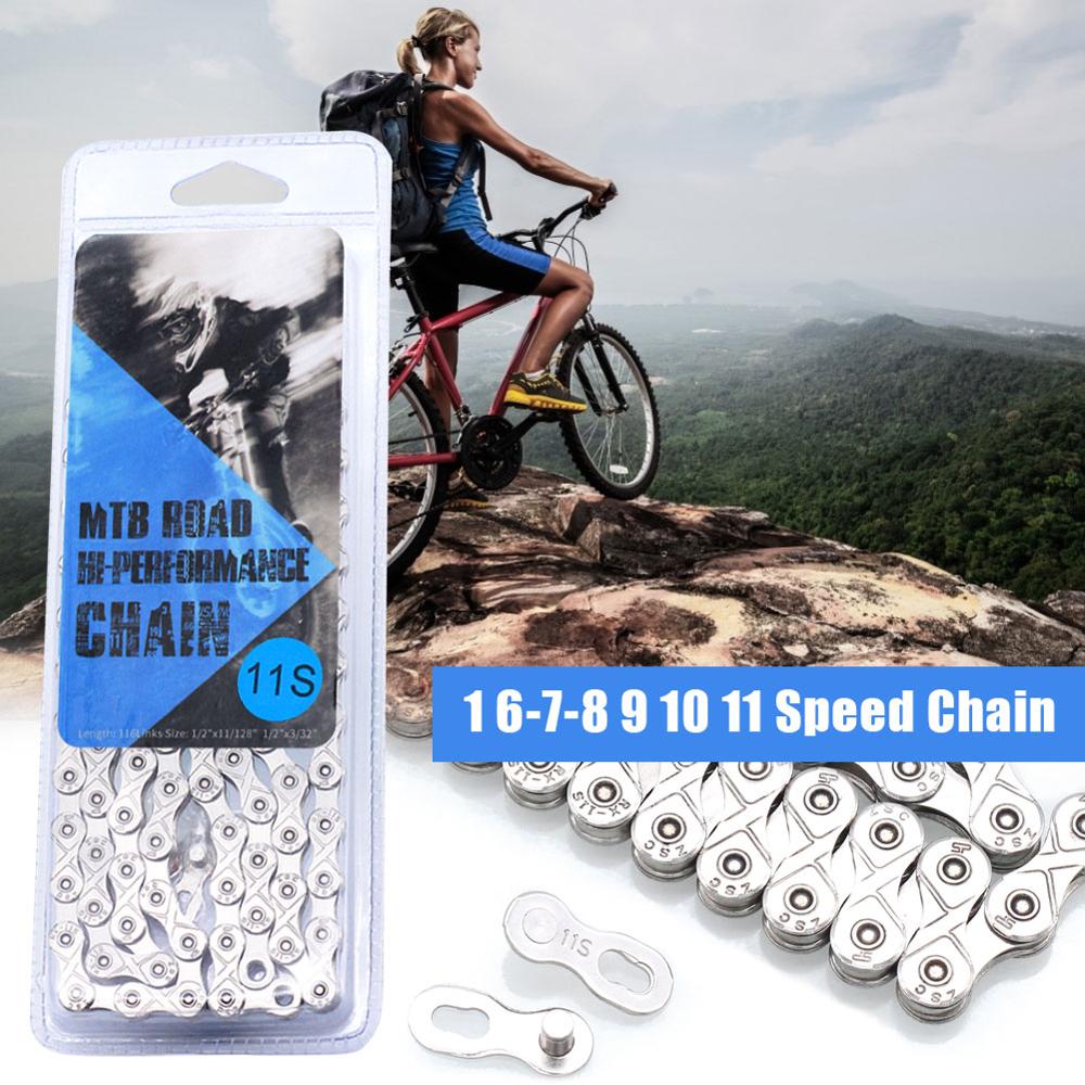 Bicycle Chain 8 9 10 11 Speed Buckle Single Speed MTB Chain Mountain Bike Road Chain Bike Parts eslabon rapido cadena 11v