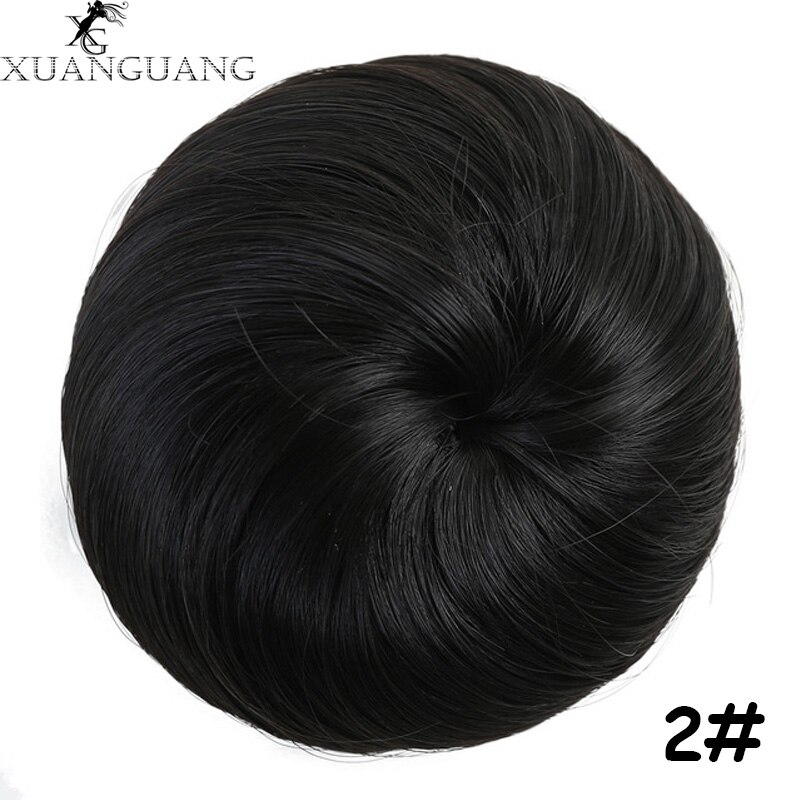 XUANGUANG Woman Hair Chignon Clip In Hairpiece Extensions Nine Colors High Temperature Fiber Hair Bun Donut Chignon: 2