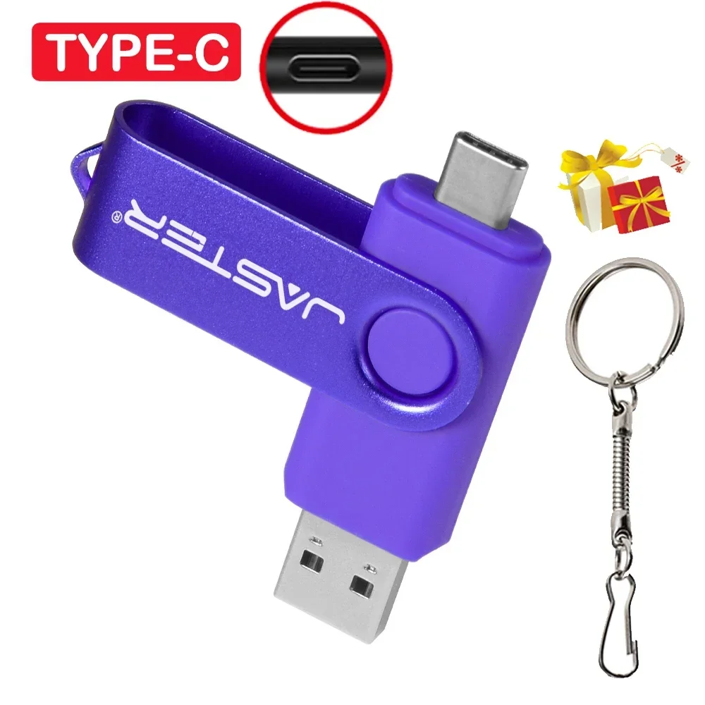 Pendrive USB TYPE-C 128MB (nie GB) Prawdziwa pojemność Pen Drive 64GB Bezpłatny brelok do kluczy Pamięć USB Prezent Czerwony U Dysk Niebieski 1G 2G 4G 8G: SZARY / 16GB