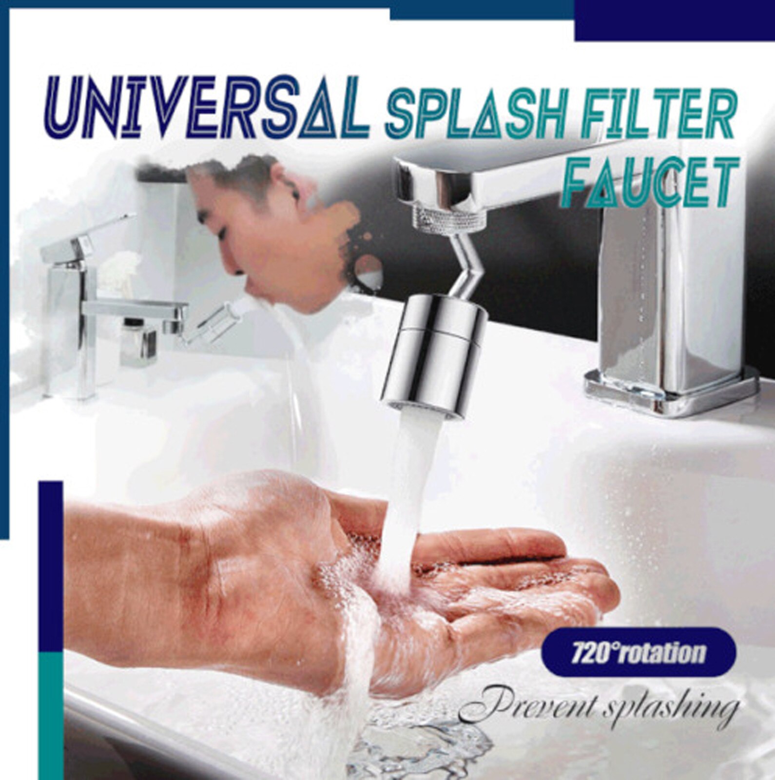Universal Splash Filter Faucet 720° Rotate Water Outlet Faucet Water Saving Aerator Nozzle Appliances For The Kitchen