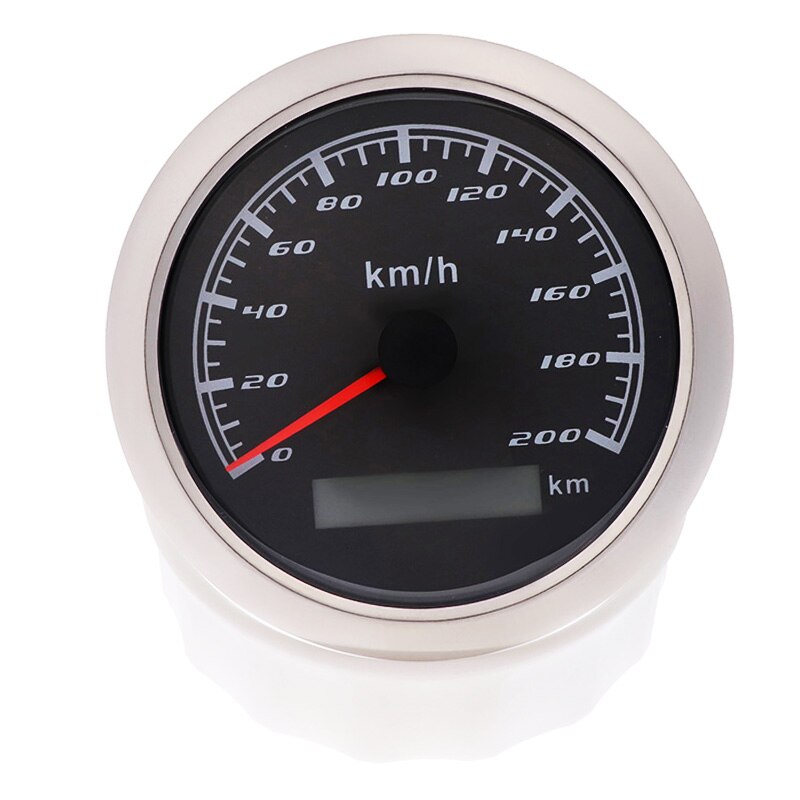 200 Km/h Car Speedometer Gauge 85MM Pulse Signal Speed Gauge With Red Backlight Without GPS Antenna For Boat Marine Motorcycle