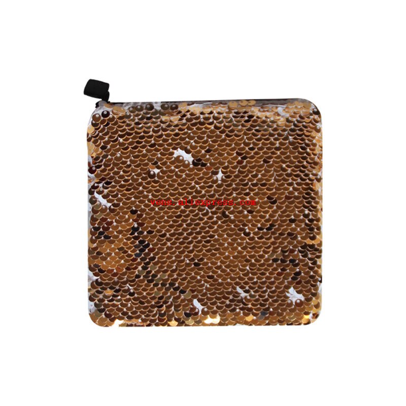 Sublimación en blanco lentejuelas monederos bolsas de transferencia monedero con impresión diy consumibles 20 unids/lote estilo 14,5*12,5 cm