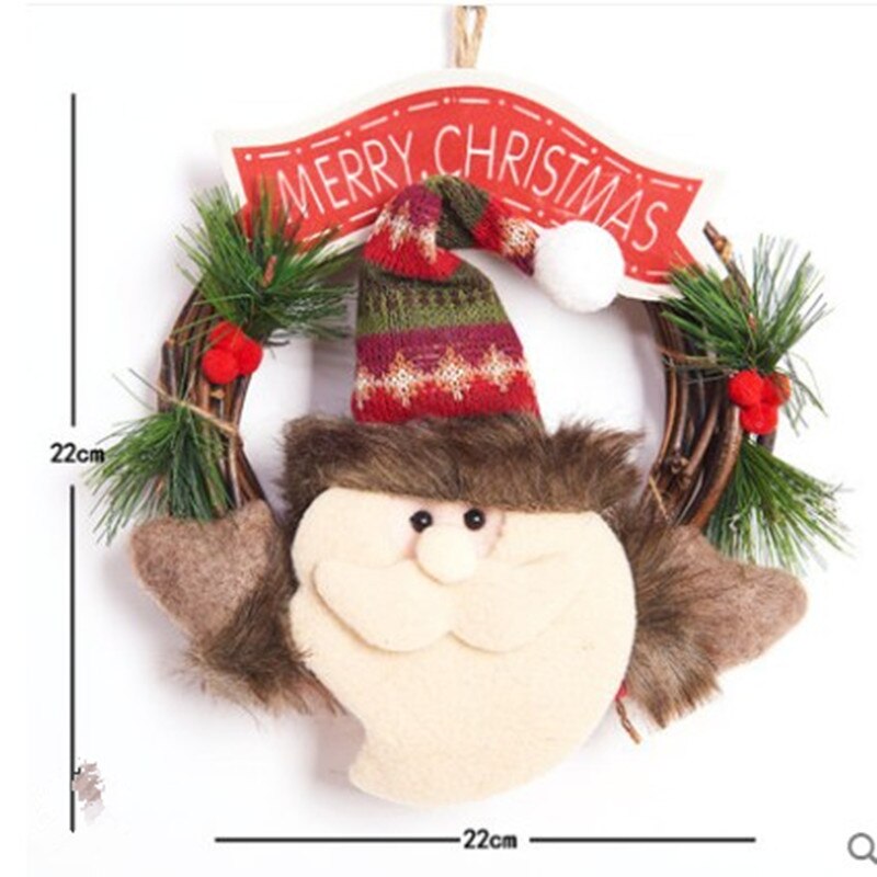 Garlands hanging decorations on the door decoration Christmas scene layout: Milky White