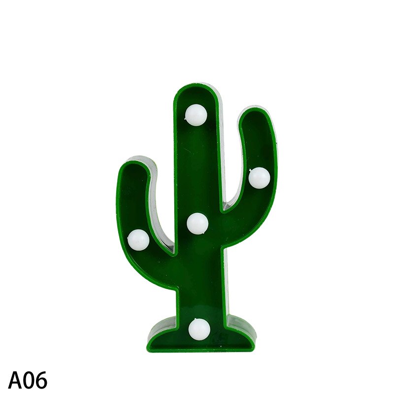 Lámpara de luz LED nocturna para niños, Flamenco, Estrella, piña, Cactus, hawaiana, , lámpara de pared del dormitorio, de decoración: A06