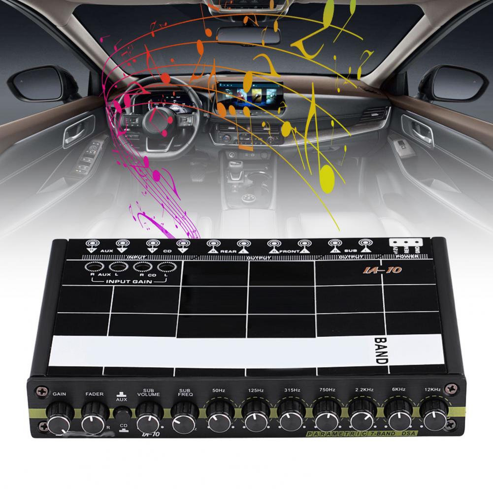 directe 40 Égaliseur Audio universel, haute sensibilité, noir, 7 bandes, processeur numérique stéréo croisé pour automobile