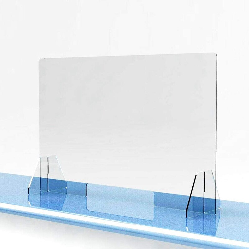 Protective Sneeze Guard, Clear Acrylic Plexiglass Shield for Counters, Food Screen, Transaction Window for Employers,
