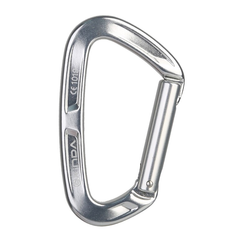 XINDA 25KN Rock Climbing Straight Quickdraw Spring-loaded Gate Aluminum Carabiner Outdoor Kits: Silver