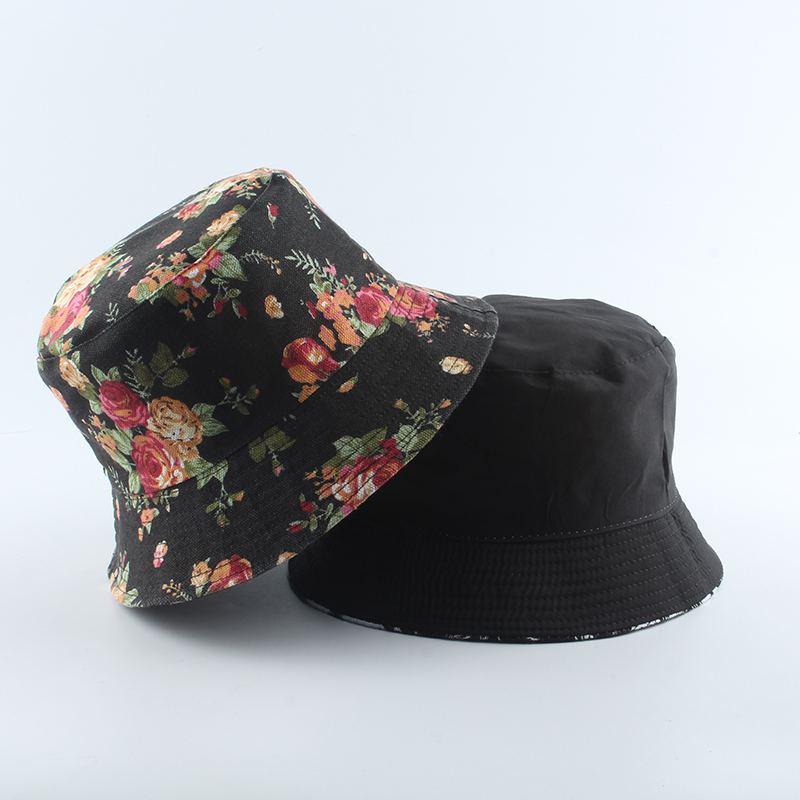 Summer Coconut Tree Flower Printed Fisherman Caps Panama Bucket Hat Reversible Gorro Pescador Men Women: 9