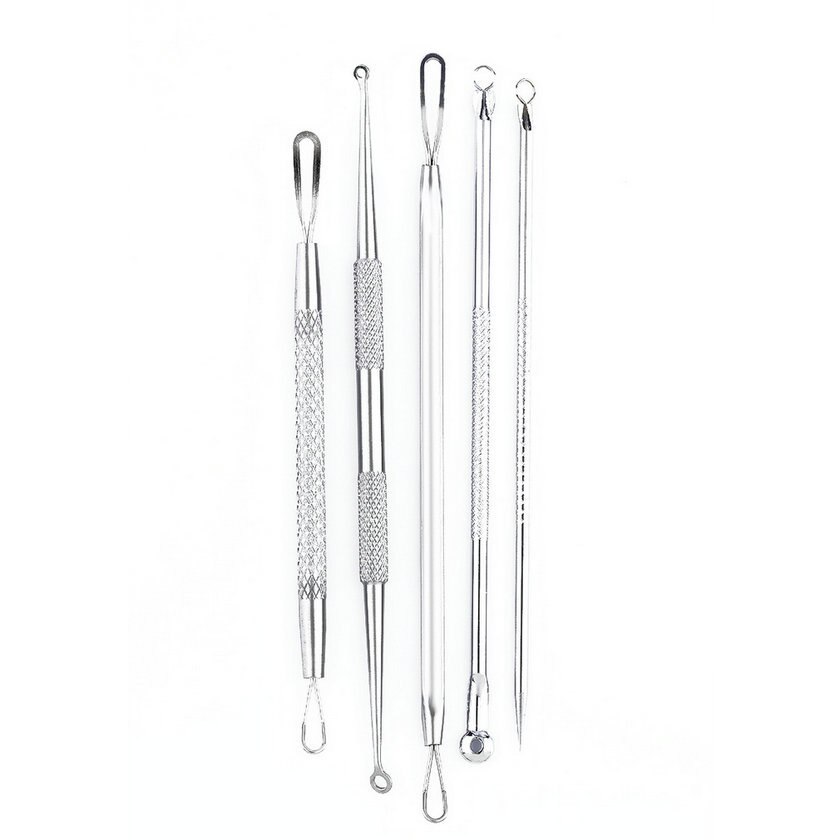 5Pcs/set Blackhead Pimple Blemish Comedone Acne Extractor Remover Tool Set Kit Beauty