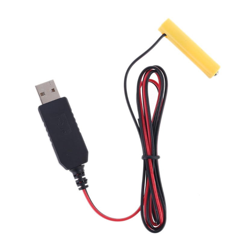 LR03 AAA Battery Eliminator USB Power Supply Cable Replace 1 to 4pcs AAA 1.5V Battery for Electric Toy Flashlight Clock: Różowy