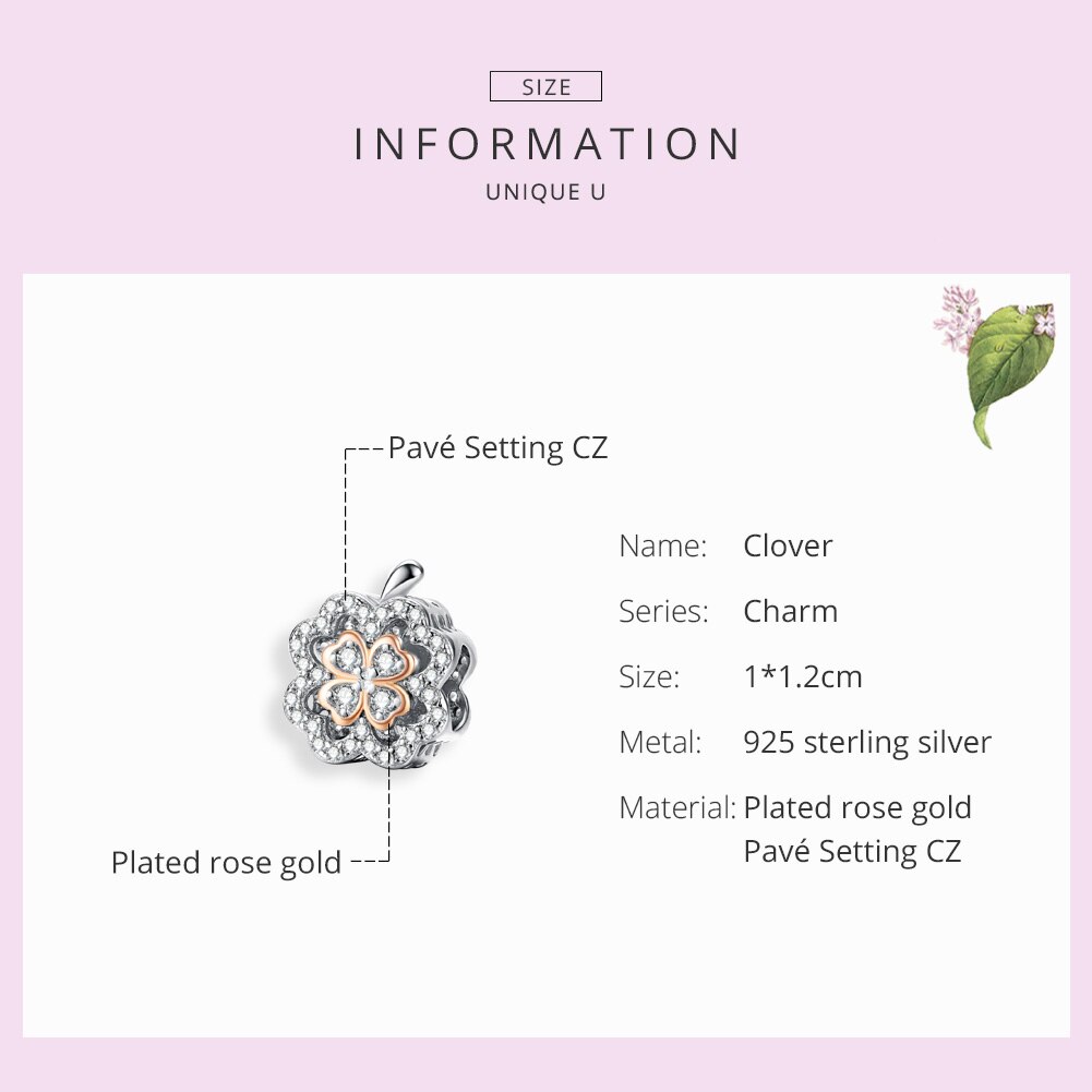 WOSTU autentyczne 925 szterling srebrne kwiaty koniczyny koraliki przezroczysta cyrkonia czar dopasowanie oryginalna bransoletka bransoletka biżuteria ślubna FIC1247