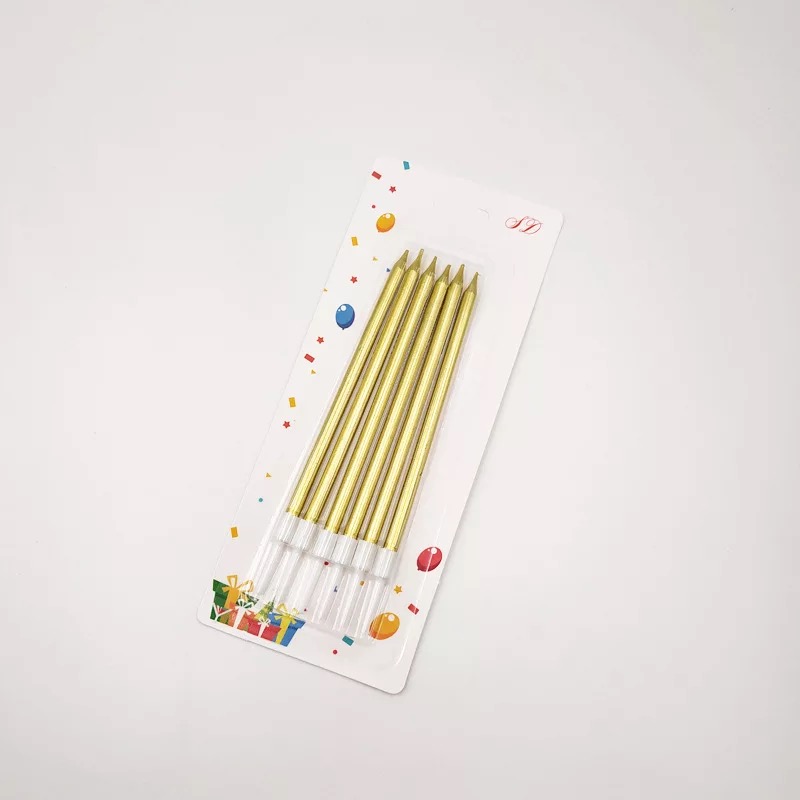 Velas metálicas doradas para pastel, lote de 6 unidades de velas seguras para niños, vela para de cumpleaños, pastel de bodas, suministros para decoración del hogar: Dorado