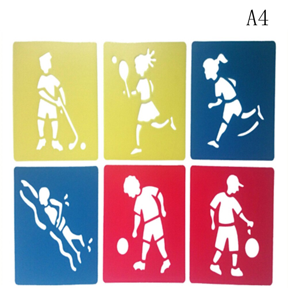 Bambini che imparano lo strumento di arte 6Pcs bambini Multi righelli di plastica a forma di pittura modello di disegno Stencil bambini giocattolo di disegno colorato: 4