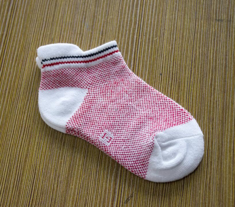 2019 verão algodão malha meninos meias crianças barco meias para meninas 1-9 ano crianças 5 pares/lote: Red wine / 7-9T