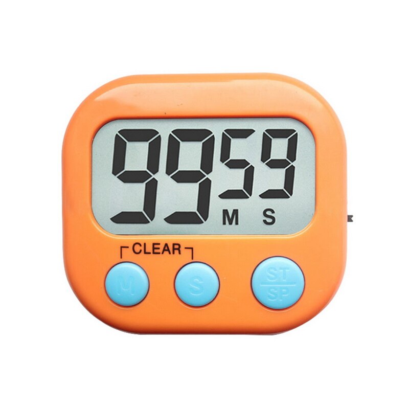 Super Thin LCD Digital Screen Kitchen Timer Square Cooking Count Up Countdown Alarm Sleep Stopwatch Temporizador Clock: Orange