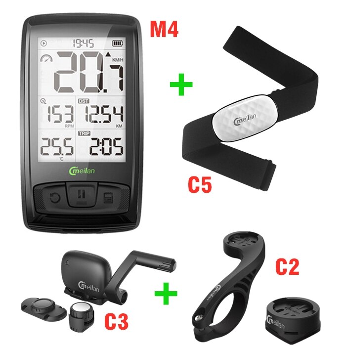 Meilan Draadloze Fiets Computer Met Borst Hartslagmeter Snelheid Sensor Bike Snelheidsmeter Bluetooth 4.0 ANT Fietsen Computer