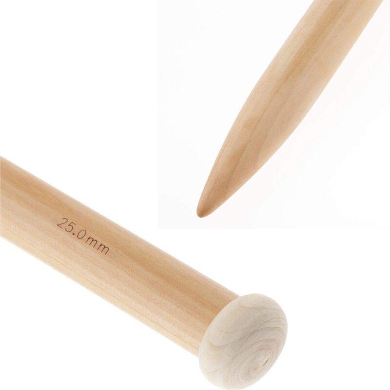 2 st/set 35cm stora stickor i trä 15/20/25mm stickor i trä stickverktyg för halsduk tröja